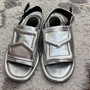 Tibi Beyren Silver Women's Sandals